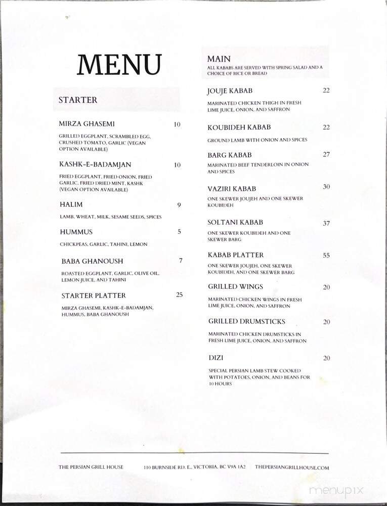 Menu page 1