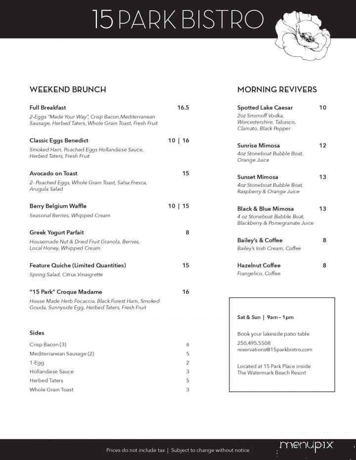 Menu page 1