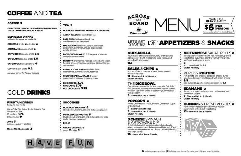 Menu page 1