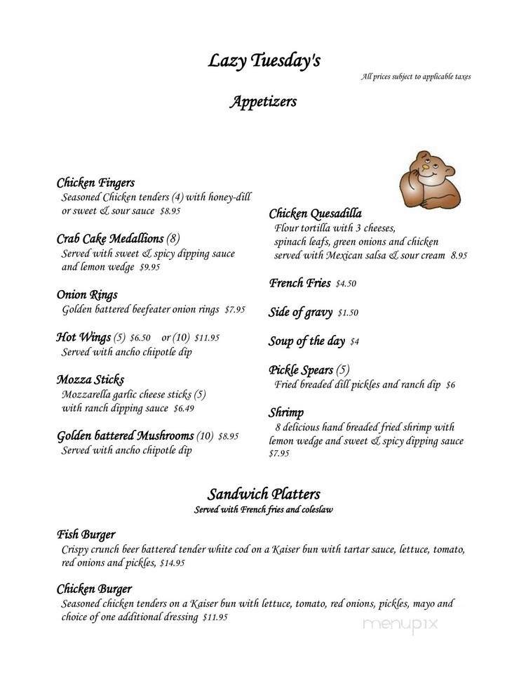 Menu page 1