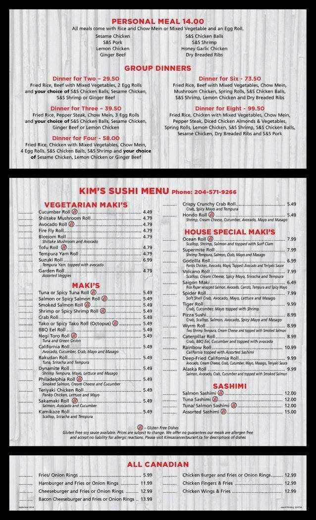 Menu page 1