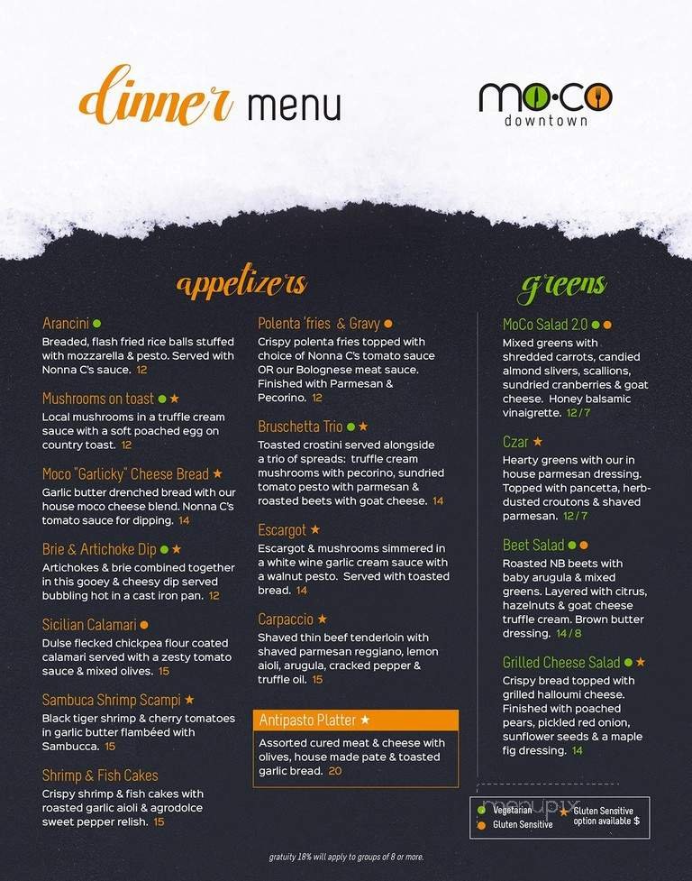 Menu page 1