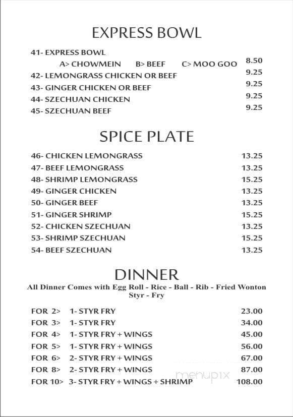 Menu page 1