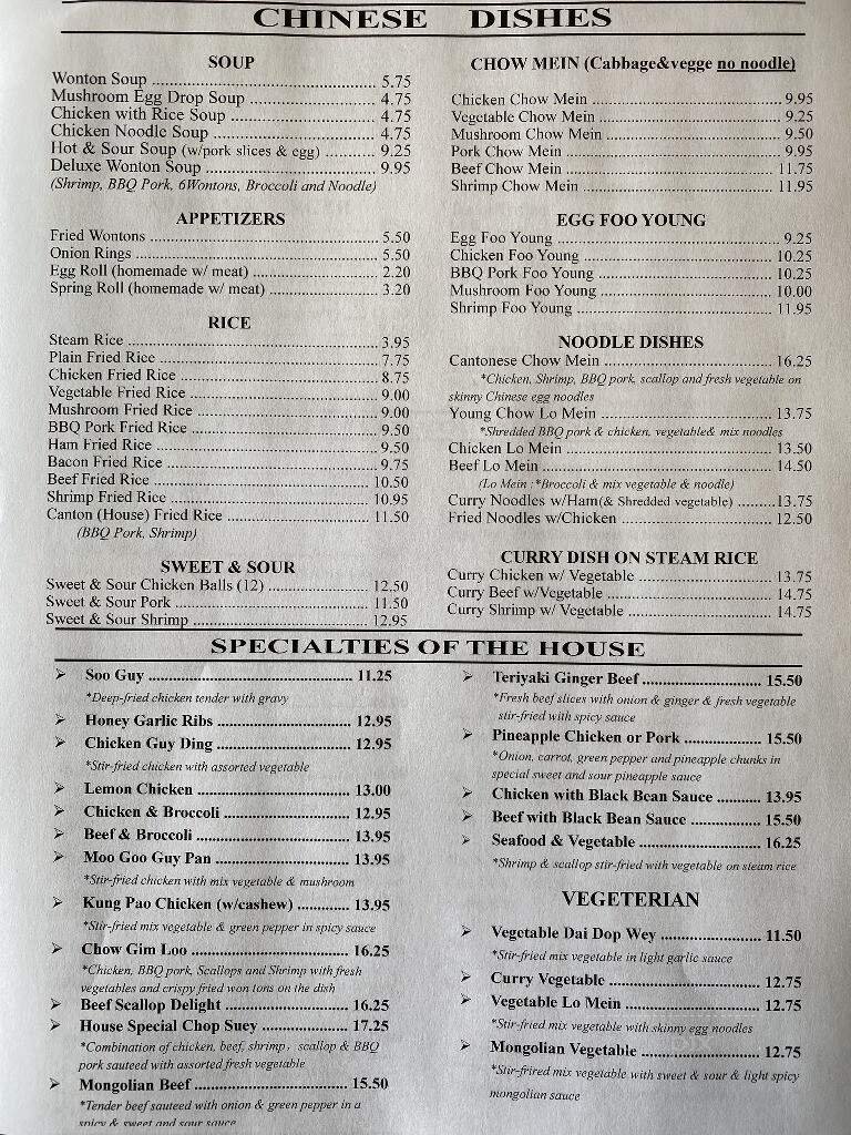 Menu page 1