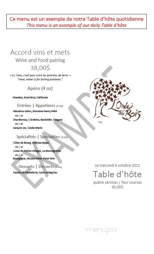 Menu page 1
