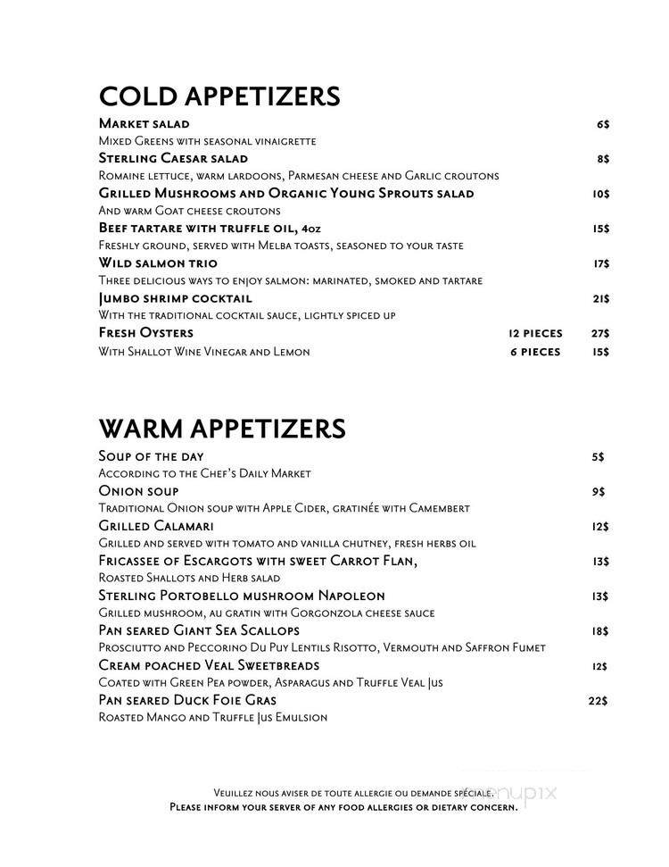 Menu page 1