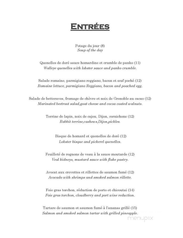 Menu page 1