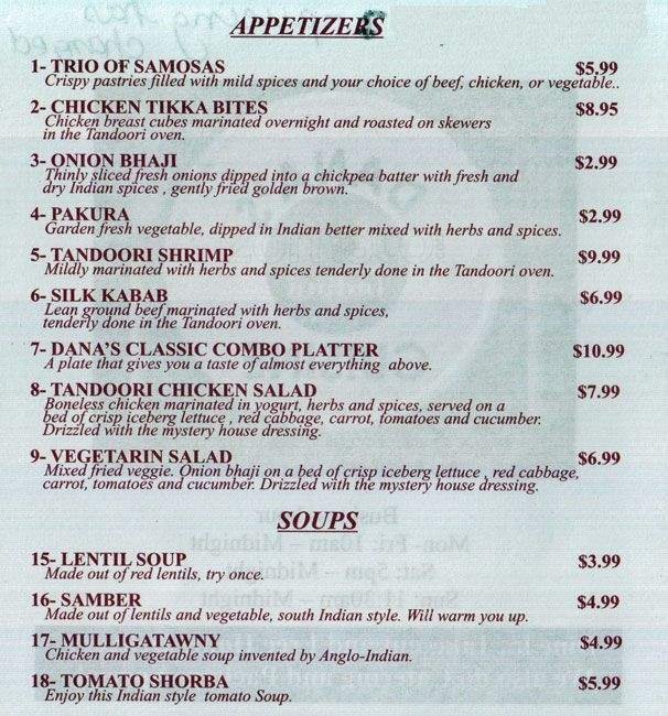 Menu page 1