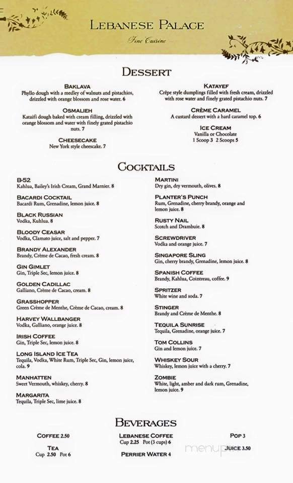 Menu page 1