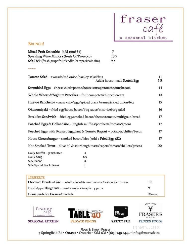 Menu page 1
