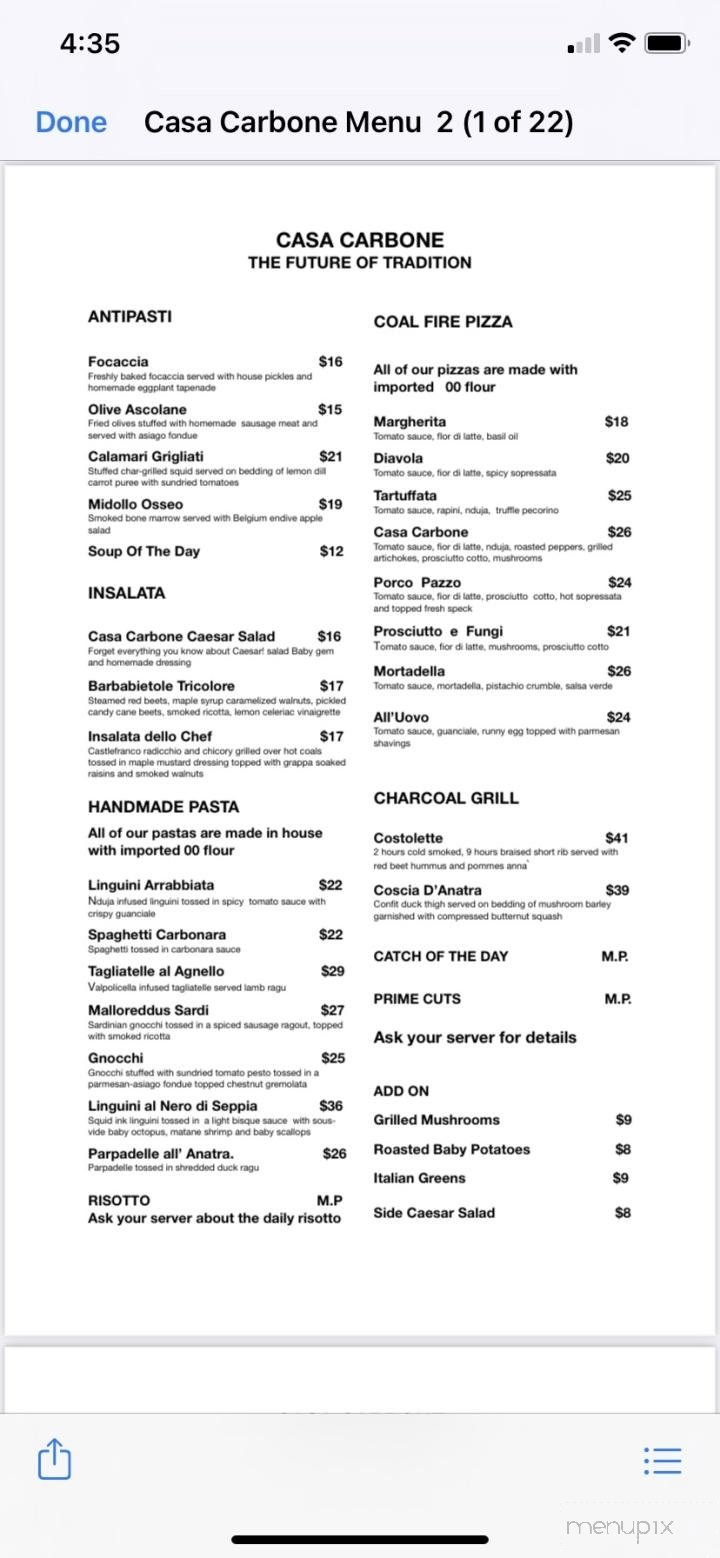 Menu page 1