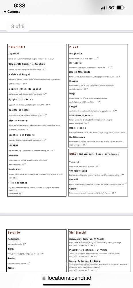 Menu page 1