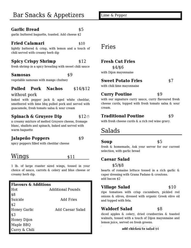 Menu page 1