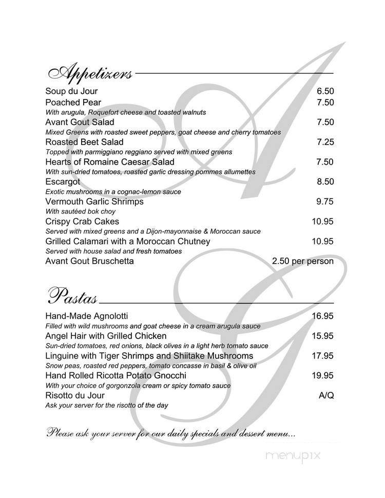 Menu page 1