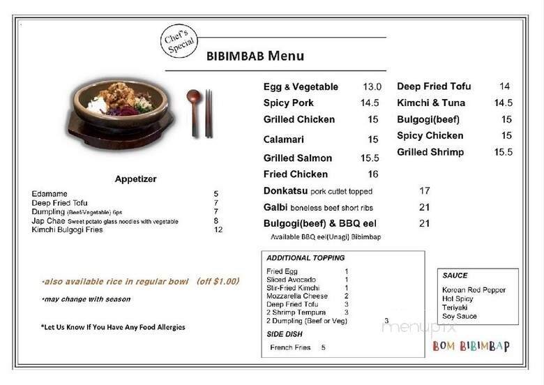 Menu page 1