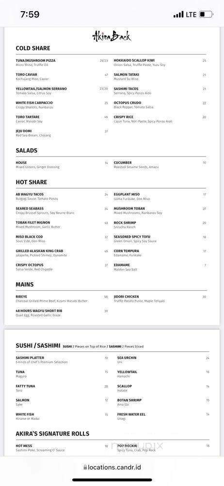 Menu page 1