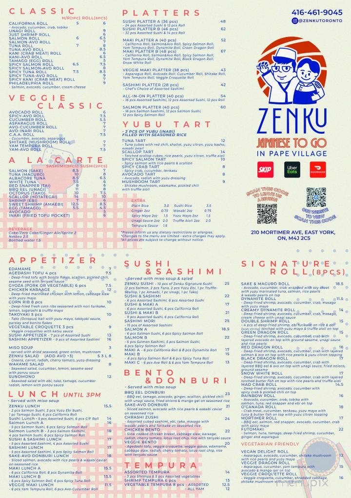 Menu page 1
