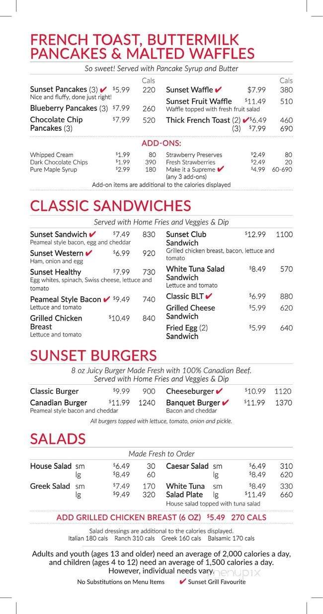 Menu page 1