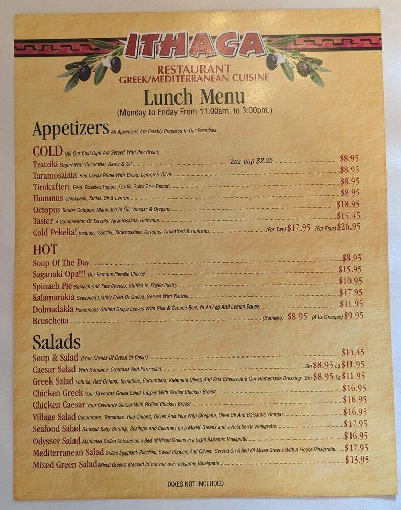 Menu page 1