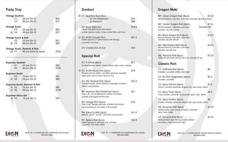 Menu page 1