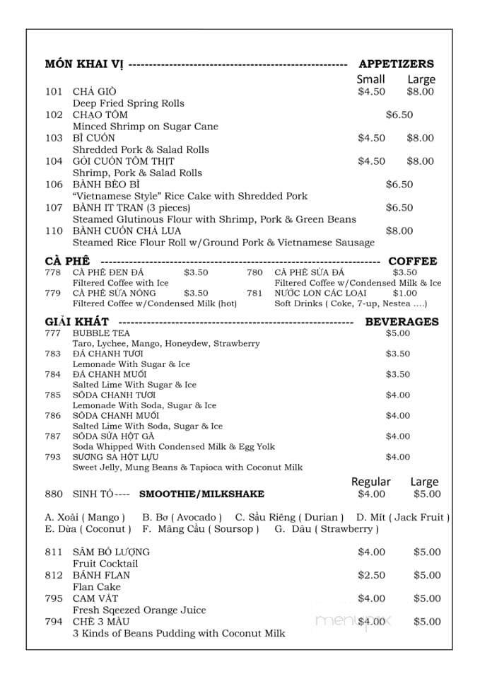 Menu page 1
