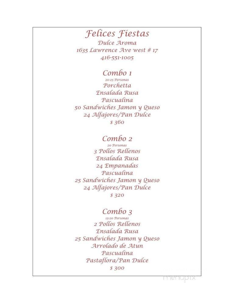 Menu page 1