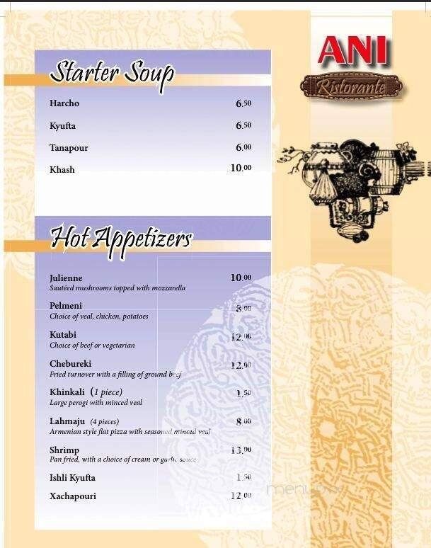 Menu page 1