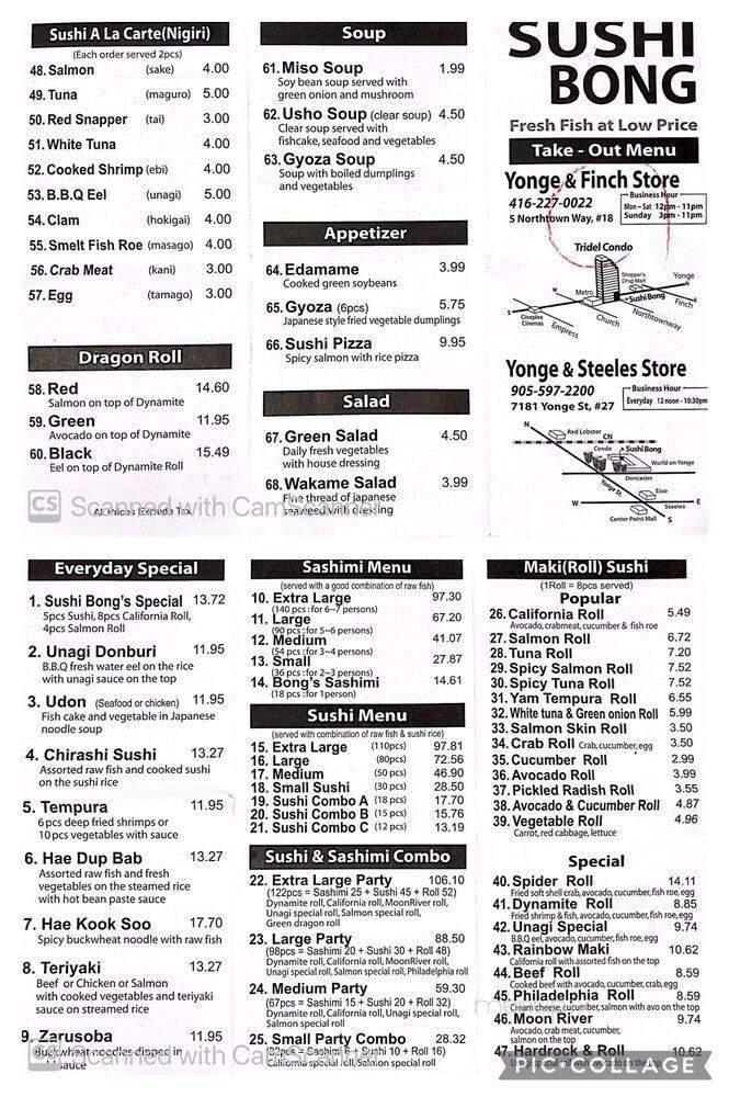 Menu page 1