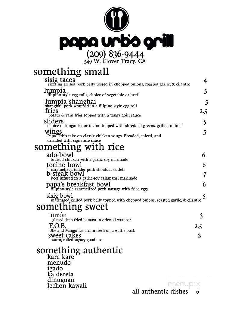 Menu page 1