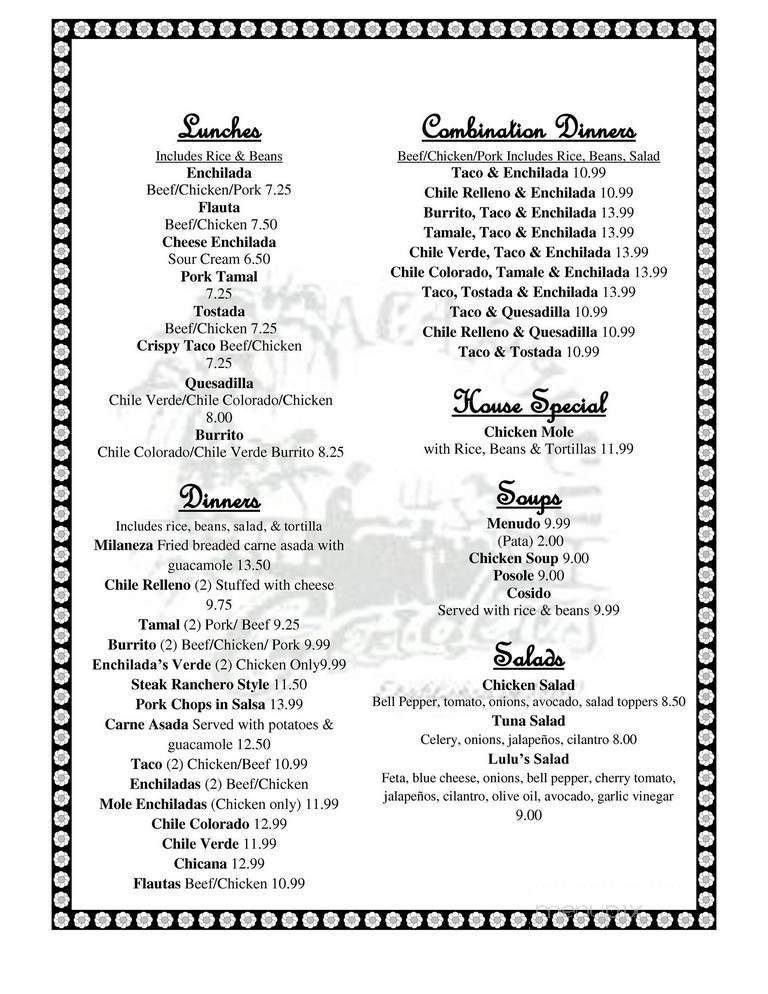 Menu page 1
