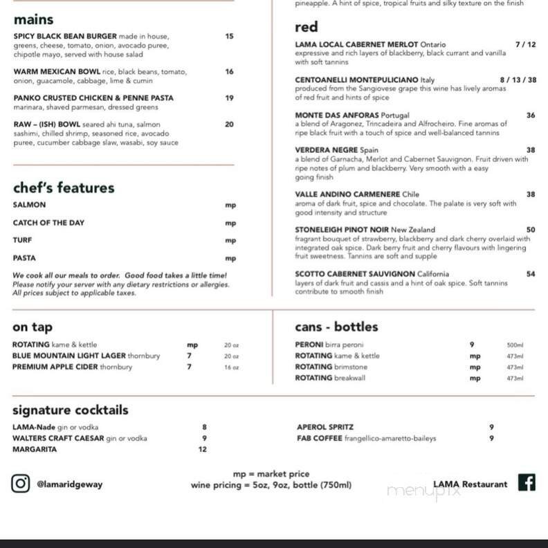 Menu page 1
