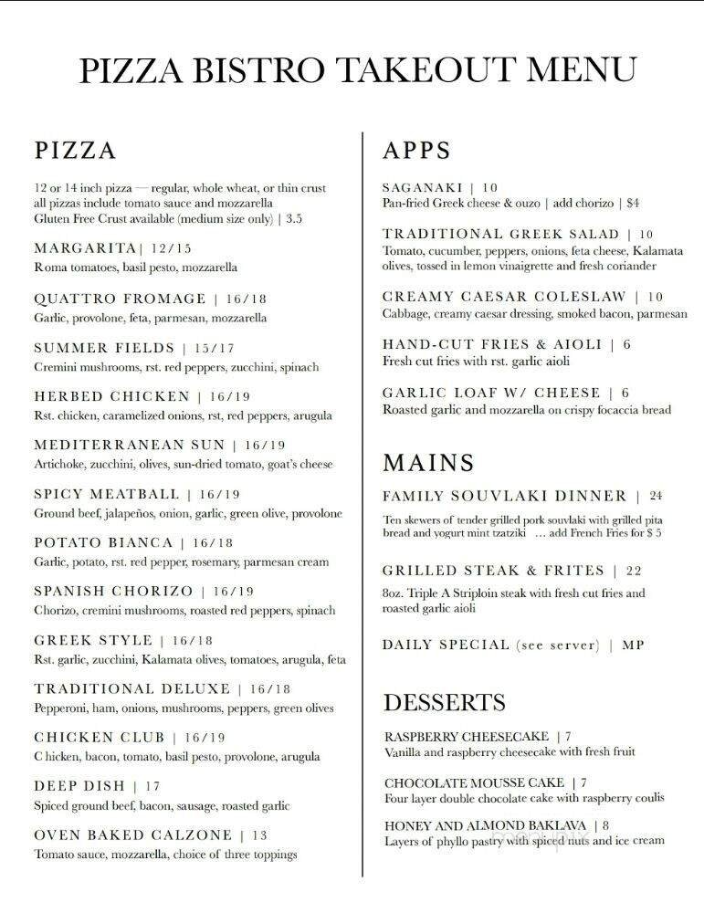 Menu page 1