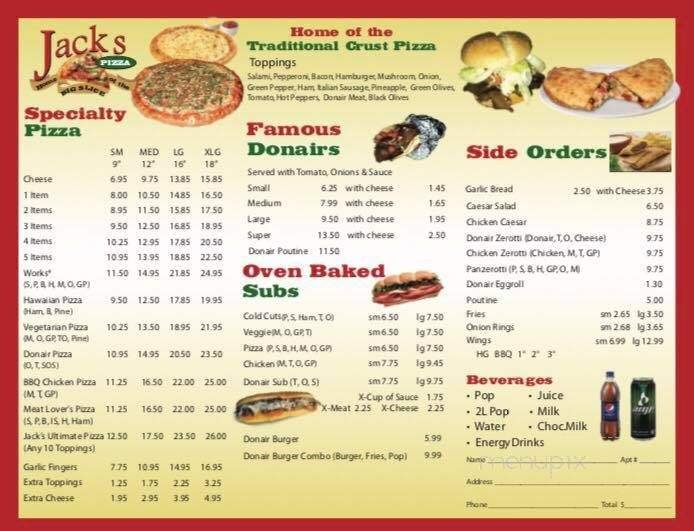 Menu page 1