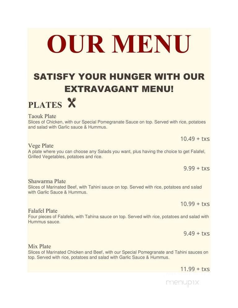 Menu page 1