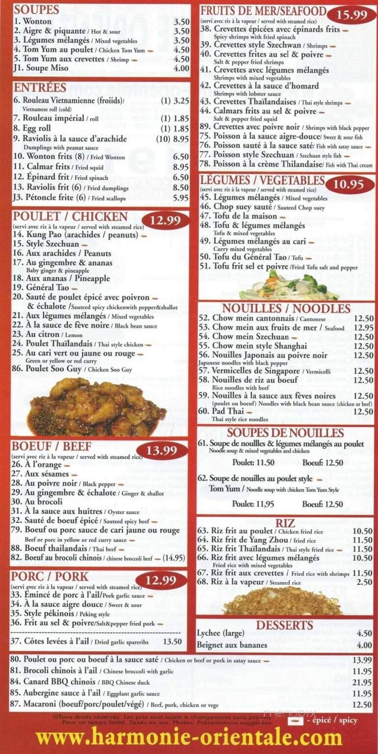 Menu page 1