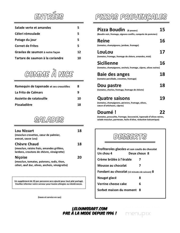 Menu page 1