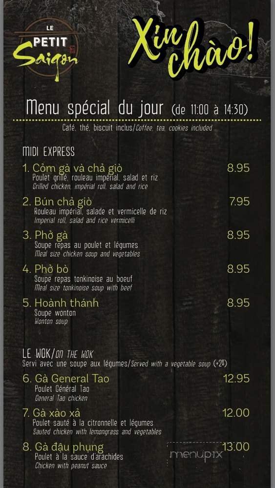 Menu page 1