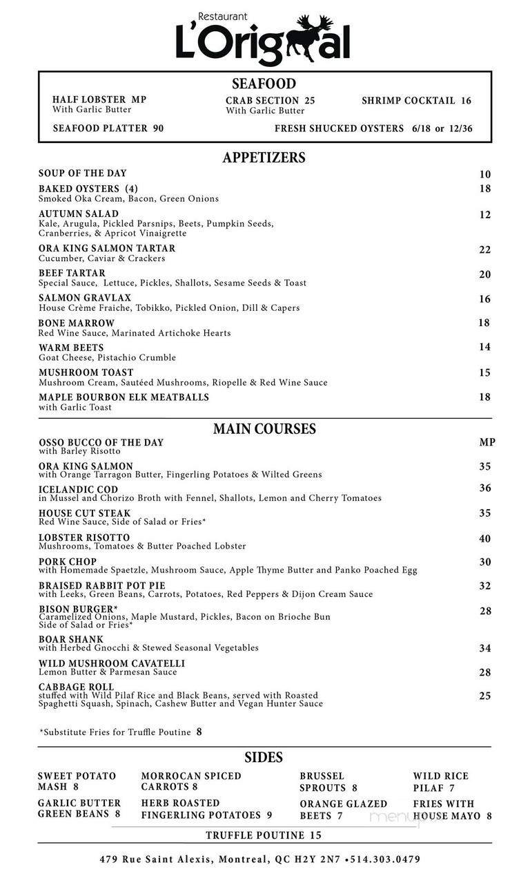 Menu page 1