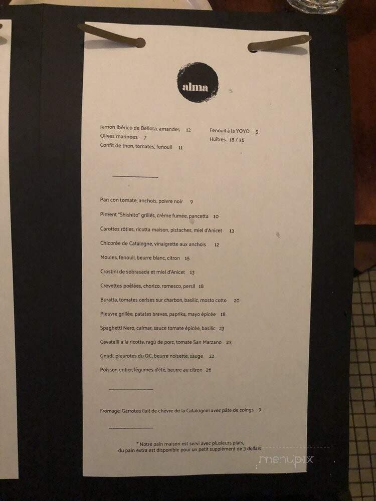 Menu page 1