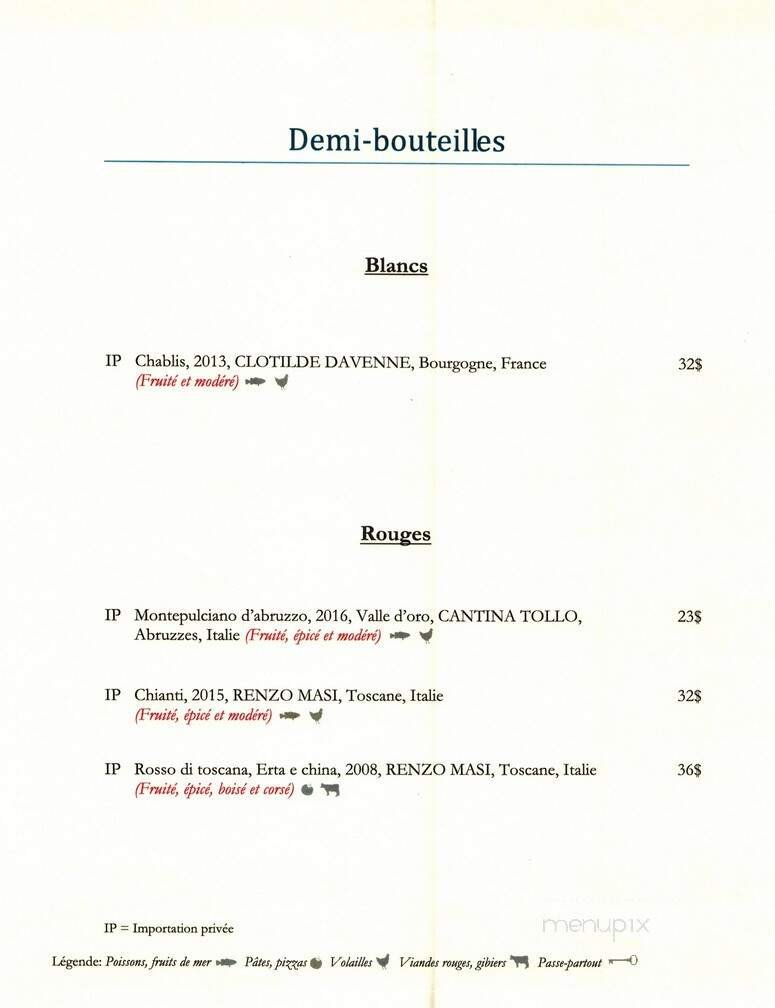 Menu page 1