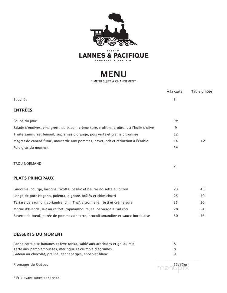 Menu page 1