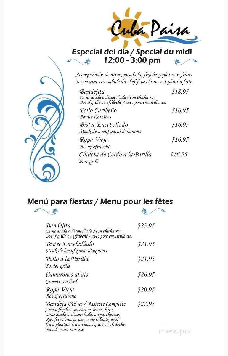 Menu page 2