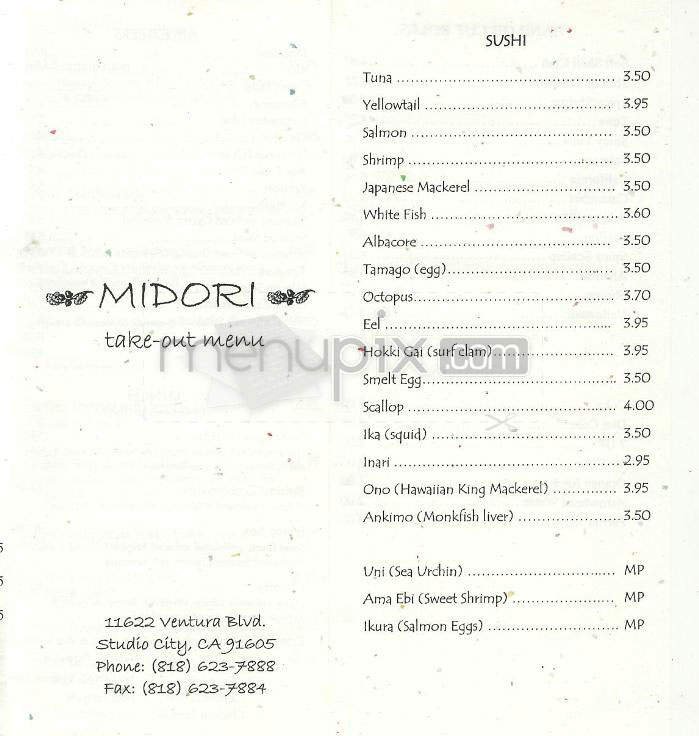Menu page 1