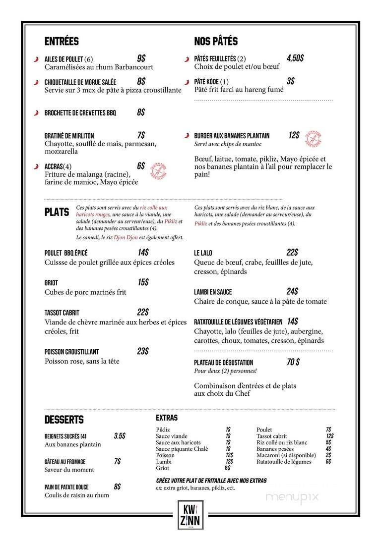 Menu page 1
