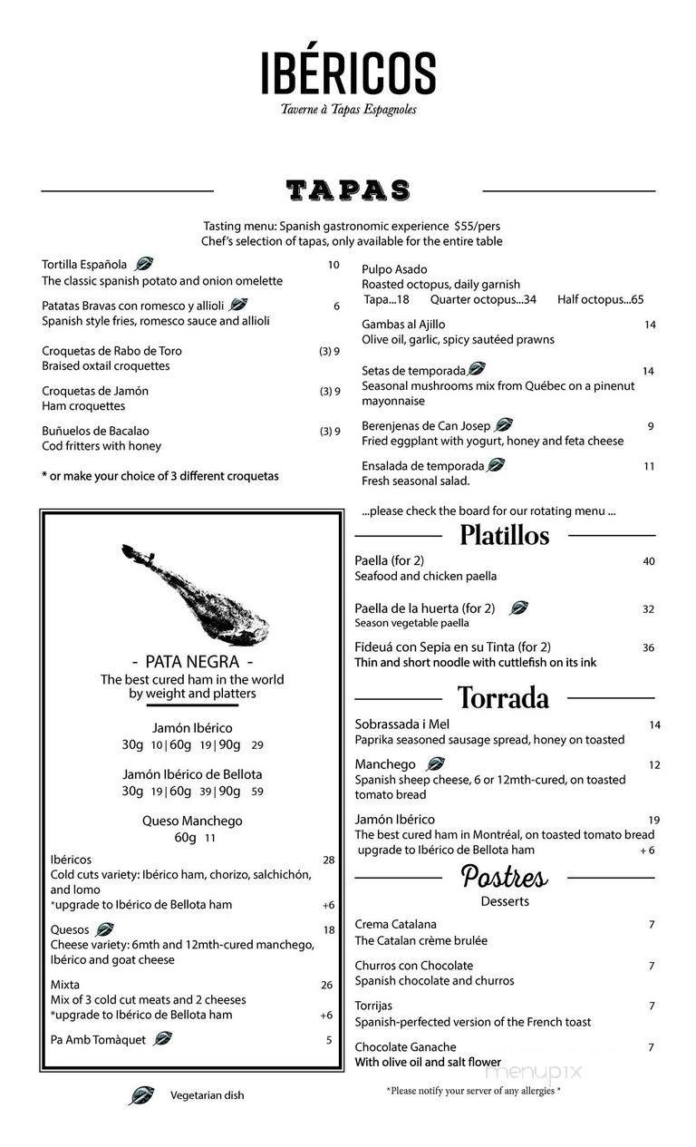 Menu page 1