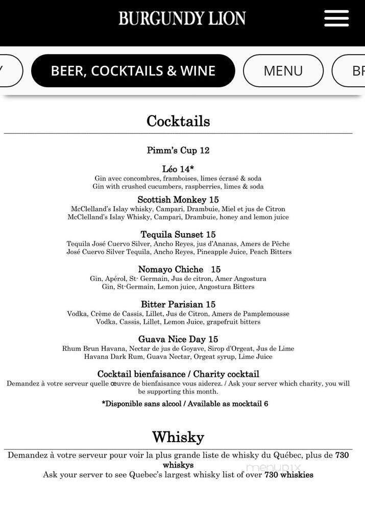 Menu page 1