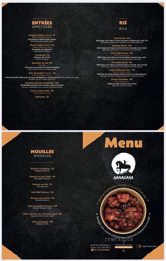 Menu page 1