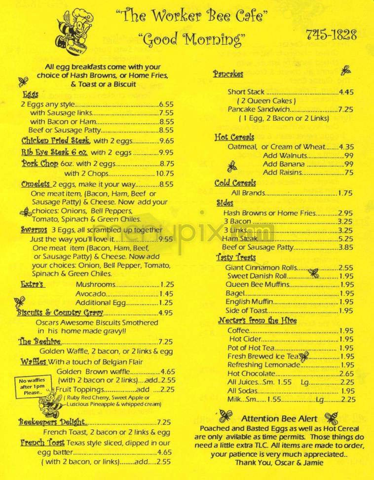 Menu page 1