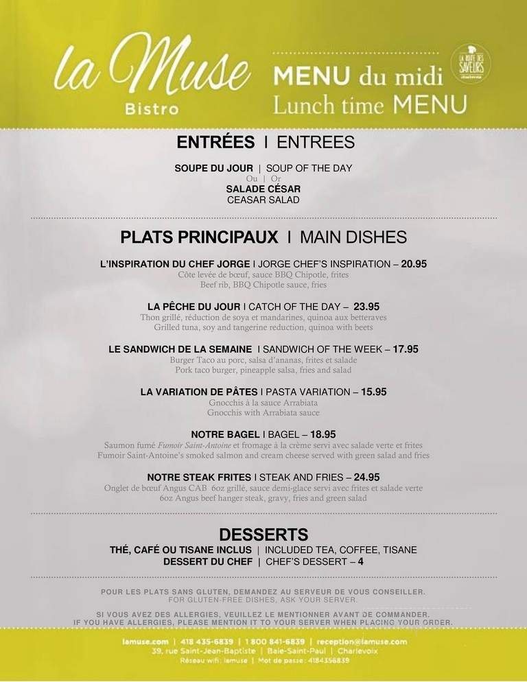 Menu page 1