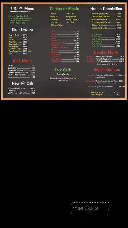 Menu page 1
